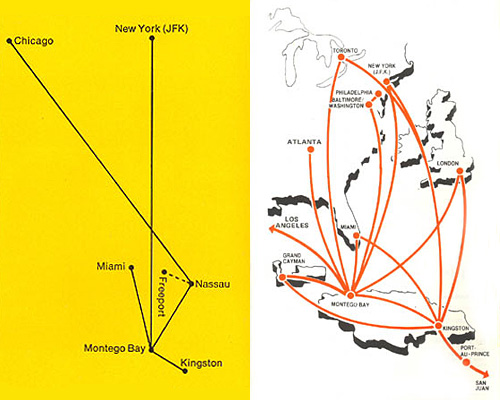 Air Jamaica - mapa linek