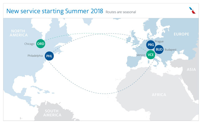 American Airlines - nové linky do Evropy