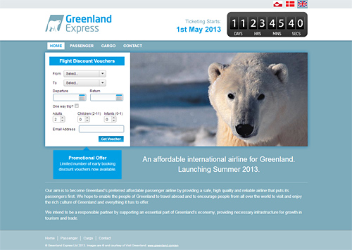 Greenland Express - webové stránky