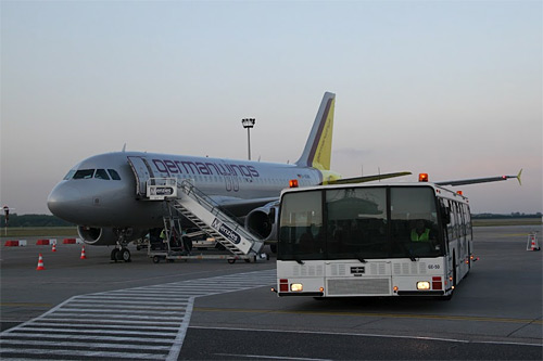 Letiště Budapešť - Terminál 1 - poslední odlet Germanwings