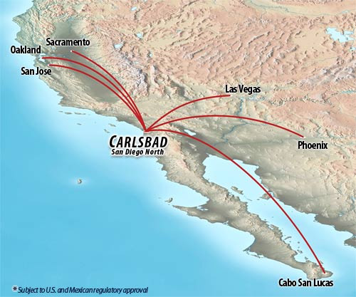 California Pacific Airlines - mapa linek