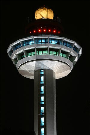 Kontrolní věž na letišti Changi