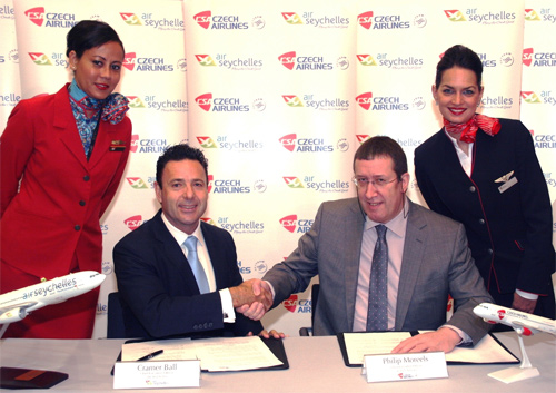 Podepsání dohody o code-sharingu mezi ČSA a Air Seychelles