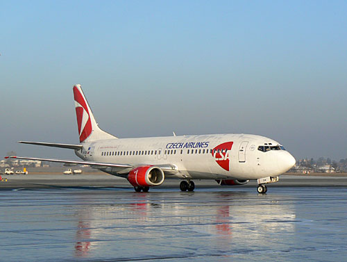 Odmrazování letadel u Českých aerolinií