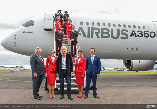 Richard Branson a Airbus A350 XWB
