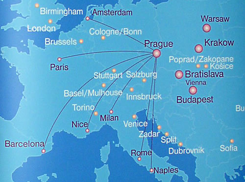 Linky SkyEurope z Prahy Linky SkyEurope z Prahy