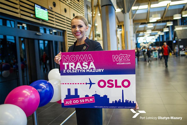 Wizz Air - nová linka Olsztyn-Oslo
