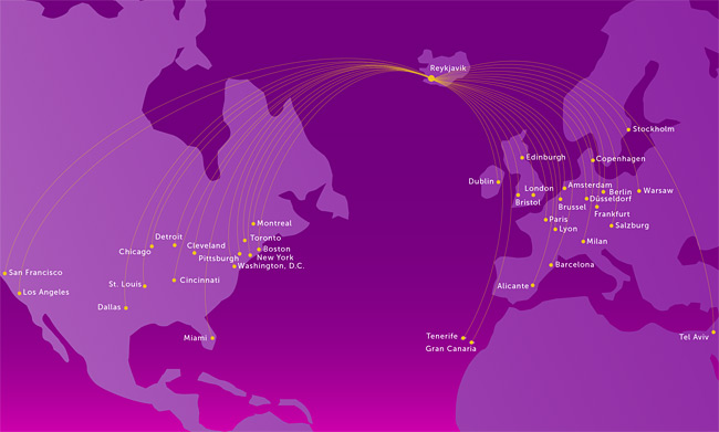 Wow Air - mapa linek