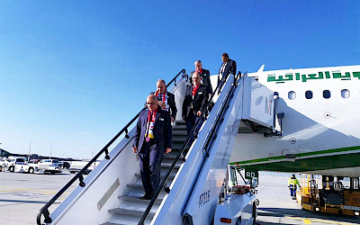 Přílet irácké delegace zahajovacím letem Iraqi Airways do Mnichova (foto: Iraqi Airways)