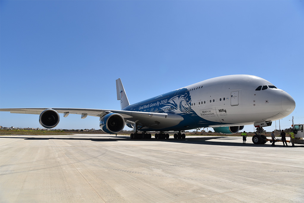 Letoun Airbus A380 společnosti Hi Fly Malta (foto: Hi Fly)