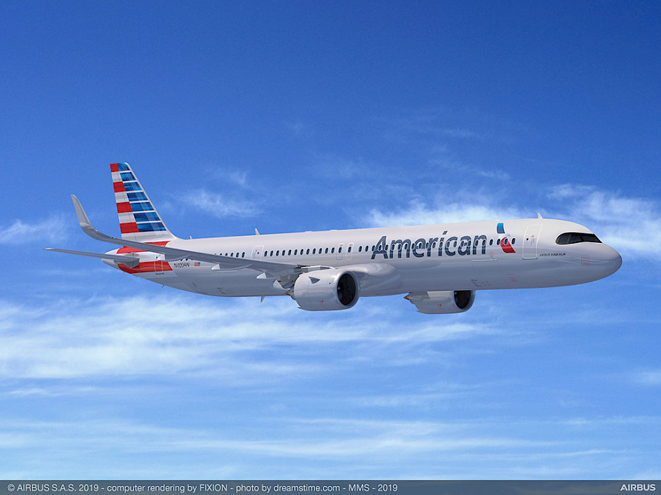 Airbus A321XLR v barvách American Airlines (foto: Airbus)