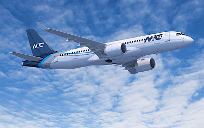 Airbus A220-300 v barvách Nordic Aviation Capital (foto: Airbus)