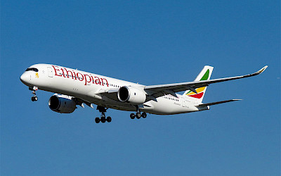Airbus A350-900 registrace ET-AUC společnosti Ethiopian Airlines (foto: N509FZ/Wikimedia Commons - CC BY-SA 4.0)