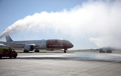 Boeing 787 společnosti Norwegian na letišti v Aténách (foto: Athens International Airport)