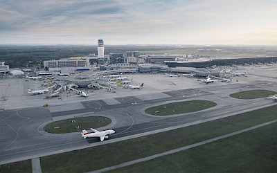Pohled na vídeňské letiště (foto: Flughafen Wien)