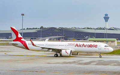 Airbus A321LR společnosti Air Arabia na letišti v Kuala Lumpur (foto: Air Arabia)