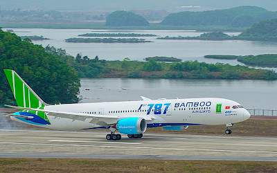 Od 1. ledna Bamboo Airways provozují první Boeing 787-9 na komerčních letech. První letoun létá mezi Hanojí a Ho Či Minovým městem (foto: Bamboo Airways)